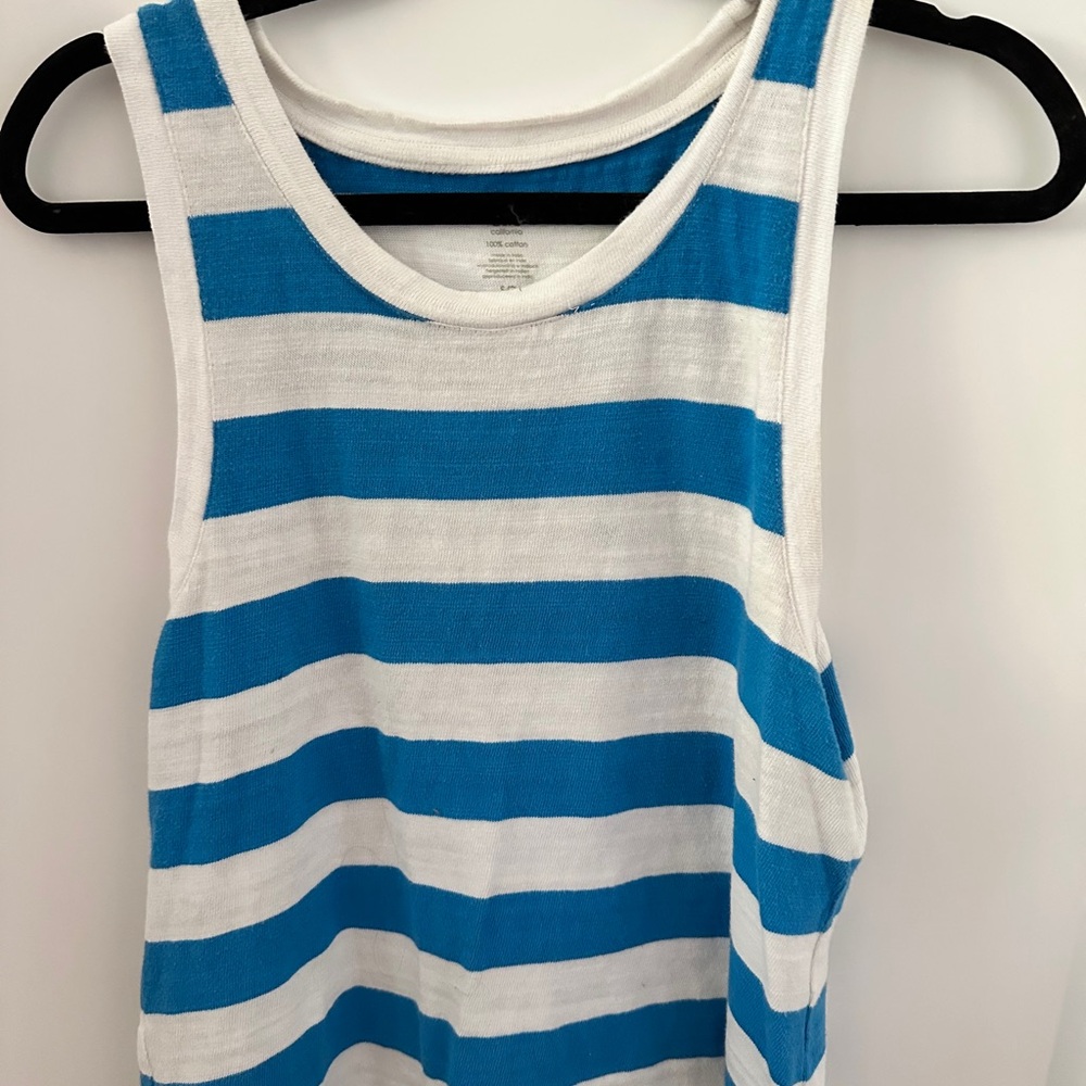 C&C California Striped Blue and White Cotton Tee